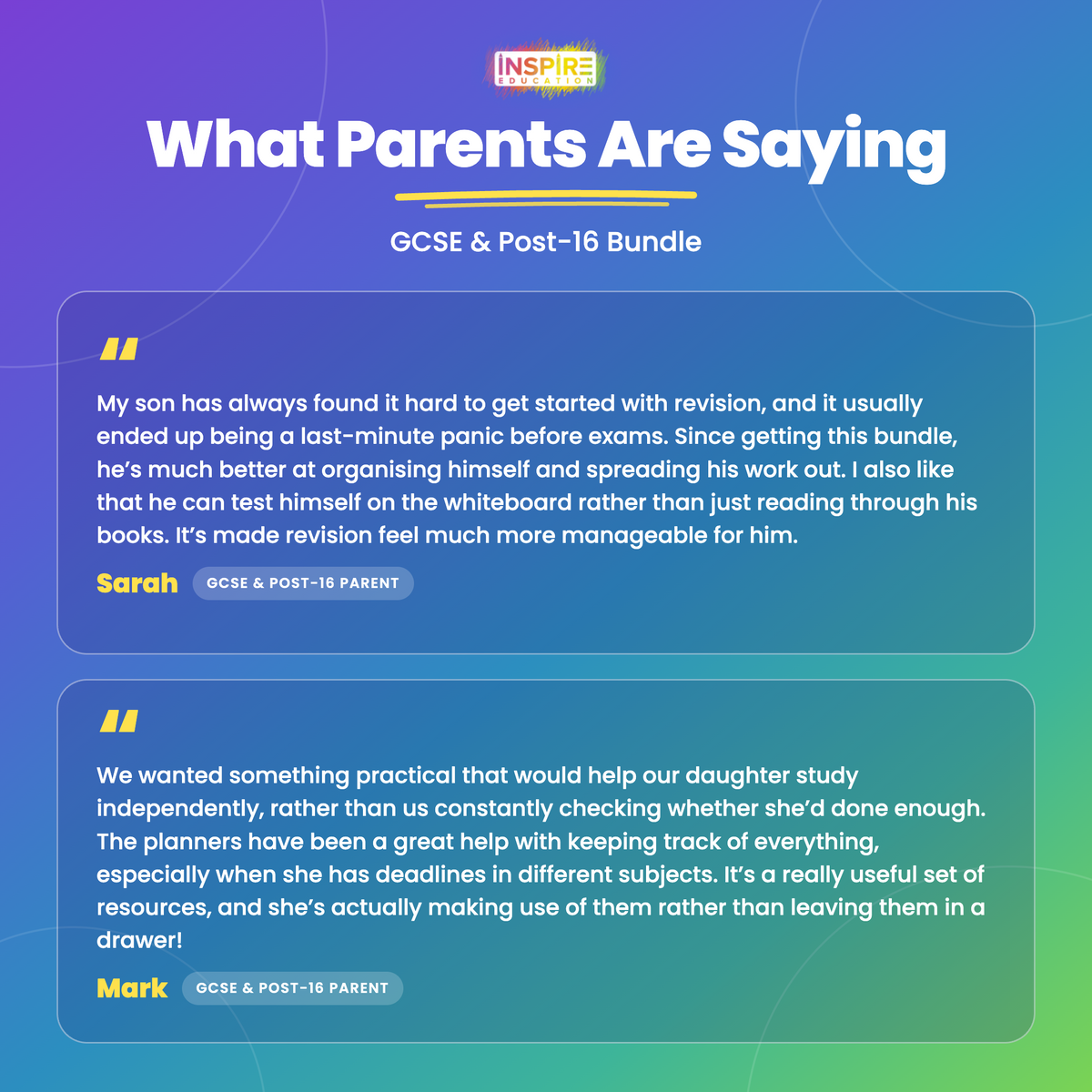 GCSE & Post-16 Bundle – what parents say