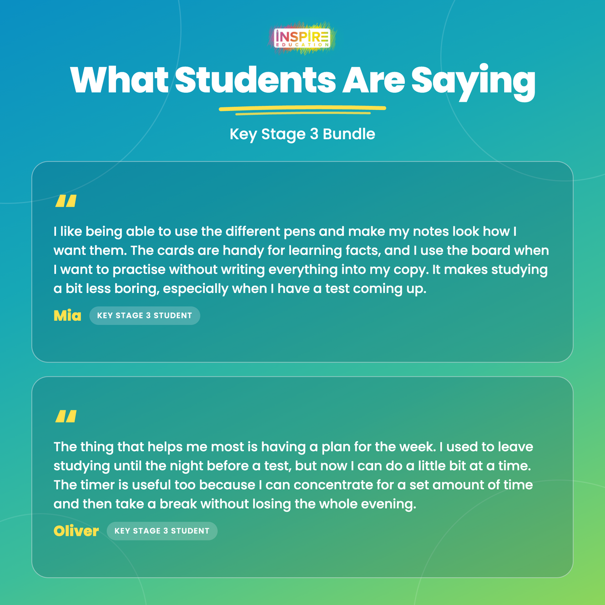 Key Stage 3 Bundle – what students say